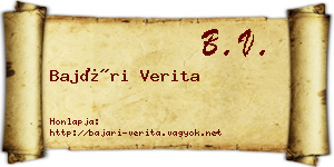 Bajári Verita névjegykártya